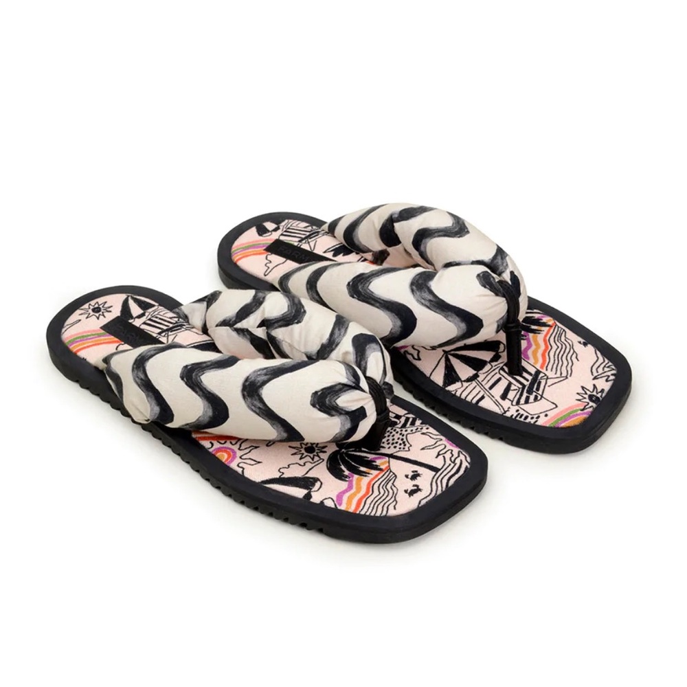 Farm Rio Stripes Puffy Flip Flop